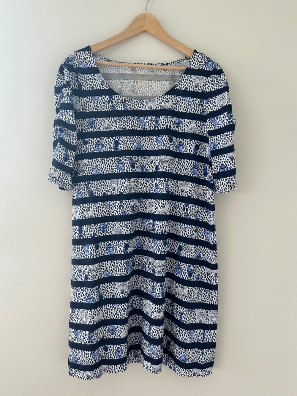 NWT Lilly Pulitzer LaJolla Dress in High Tide Heart & Sole Stripe Sz XL